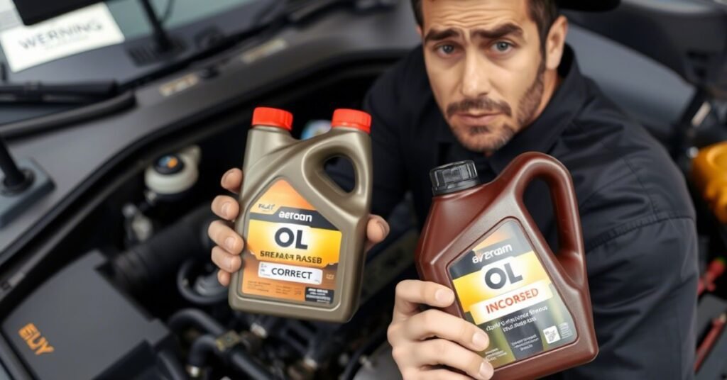 wrong engine oil in car