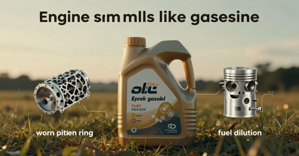 engine oil smels like gas