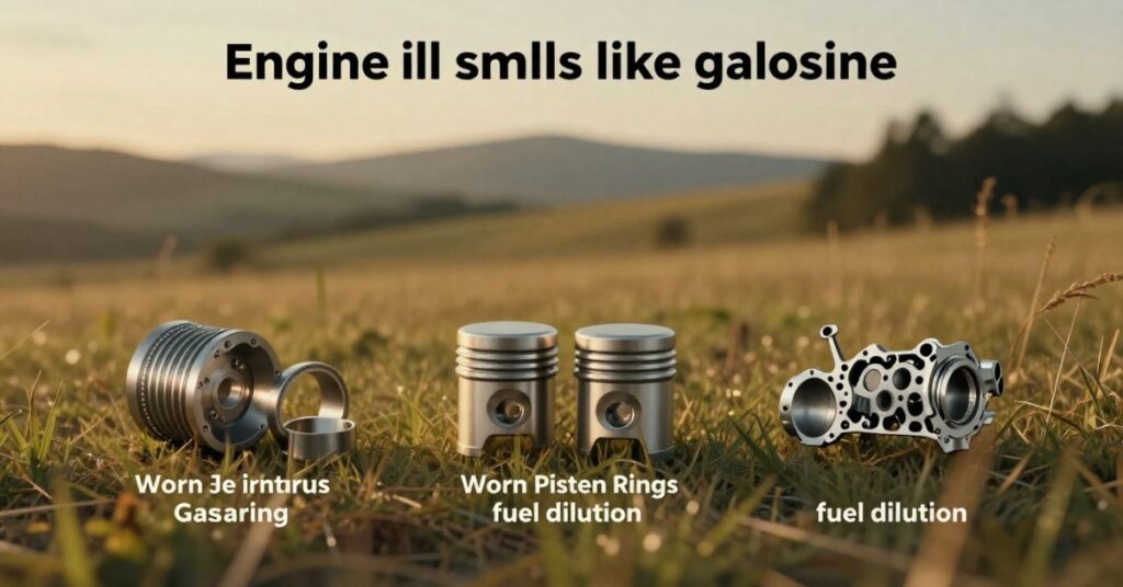 engine oil smels like gas